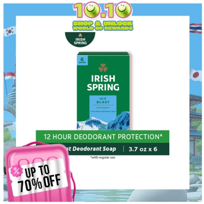 IRISH SPRING Icy Blast Bar Soap 104gz 6-Pack