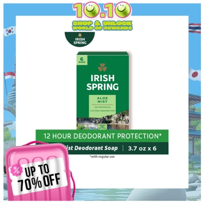 IRISH SPRING Aloe Bar Soap 104g 6-Pack