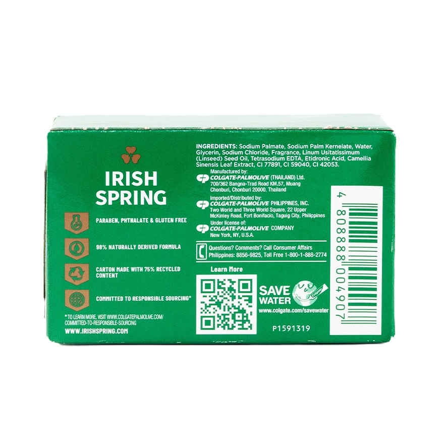 Irish Spring Original Clean Body Bar Soap 3.7 oz. image