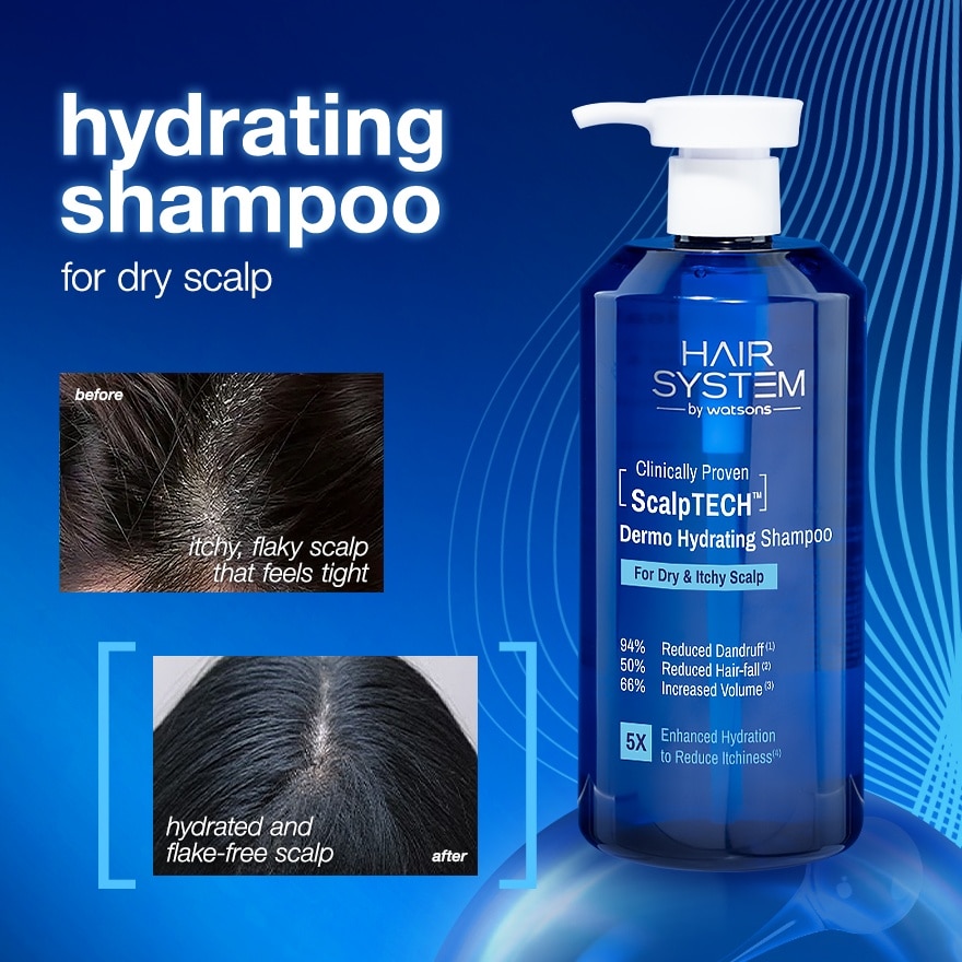 WATSONS Hair System Scalptech Dermo Hydrating Shampoo for Dry & Itchy Scalp 500ml image