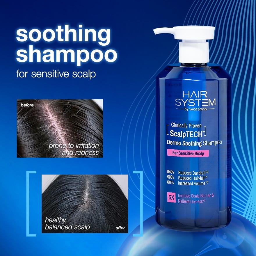 WATSONS Hair System Scalptech Dermo Soothing Shampoo for Sensitive Scalp 500ml image