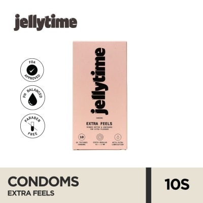 JELLY TIME JELLY TIME Extra Feels Condoms Ribbed, Dotted & Contoured 10s
