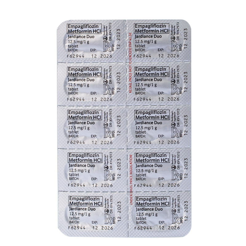 JARDIANCE DUO Empagliflozin + Metformin HCl 12.5mg/1000mg 1 Filmcoated Tablet [PRESCRIPTION REQUIRED]