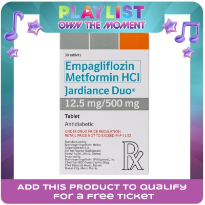 JARDIANCE - JARDIANCE DUO Empagliflozin + Metformin HCl 12.5mg/500mg 1 Filmcoated Tablet [PRESCRIPTION REQUIRED]