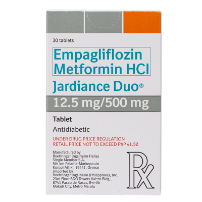 JARDIANCE JARDIANCE DUO Empagliflozin + Metformin HCl 12.5mg/500mg 1 Filmcoated Tablet [PRESCRIPTION REQUIRED]