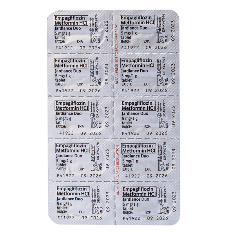 JARDIANCE DUO Empagliflozin + Metformin HCl 5mg/1000mg 1 Filmcoated Tablet [PRESCRIPTION REQUIRED]