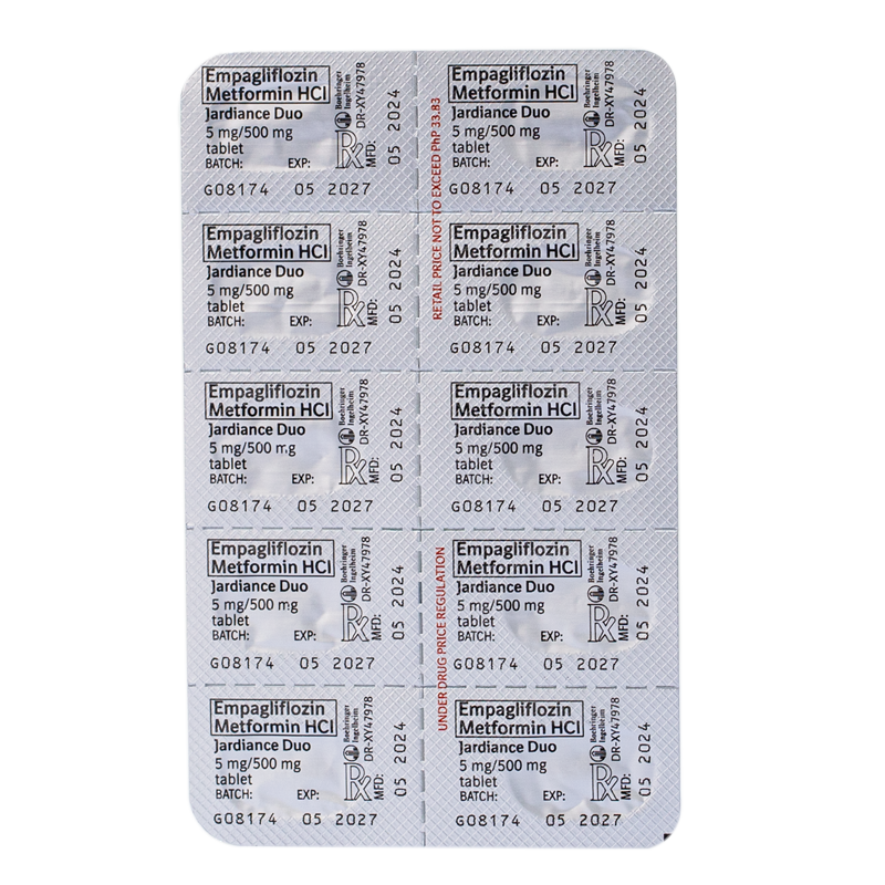 JARDIANCE Empagliflozin + Metformin HCl 5mg/500mg 1 Filmcoated Tablet [PRESCRIPTION REQUIRED]