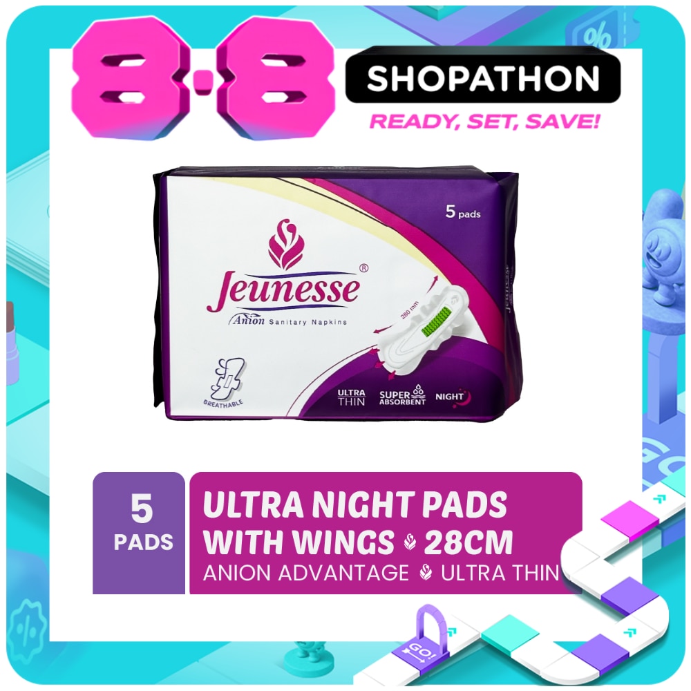 Anion Sanitary Napkin Ultra Absorbent Night With Wings 5 Pads image