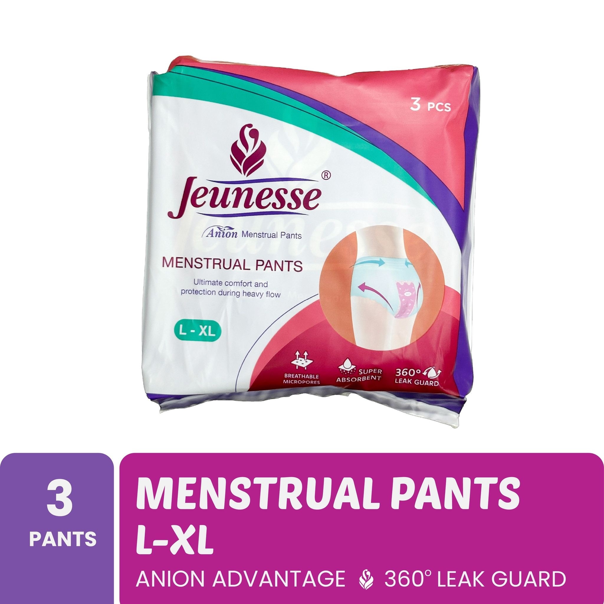 JEUNESSE Anion Menstrual Pants L-XL