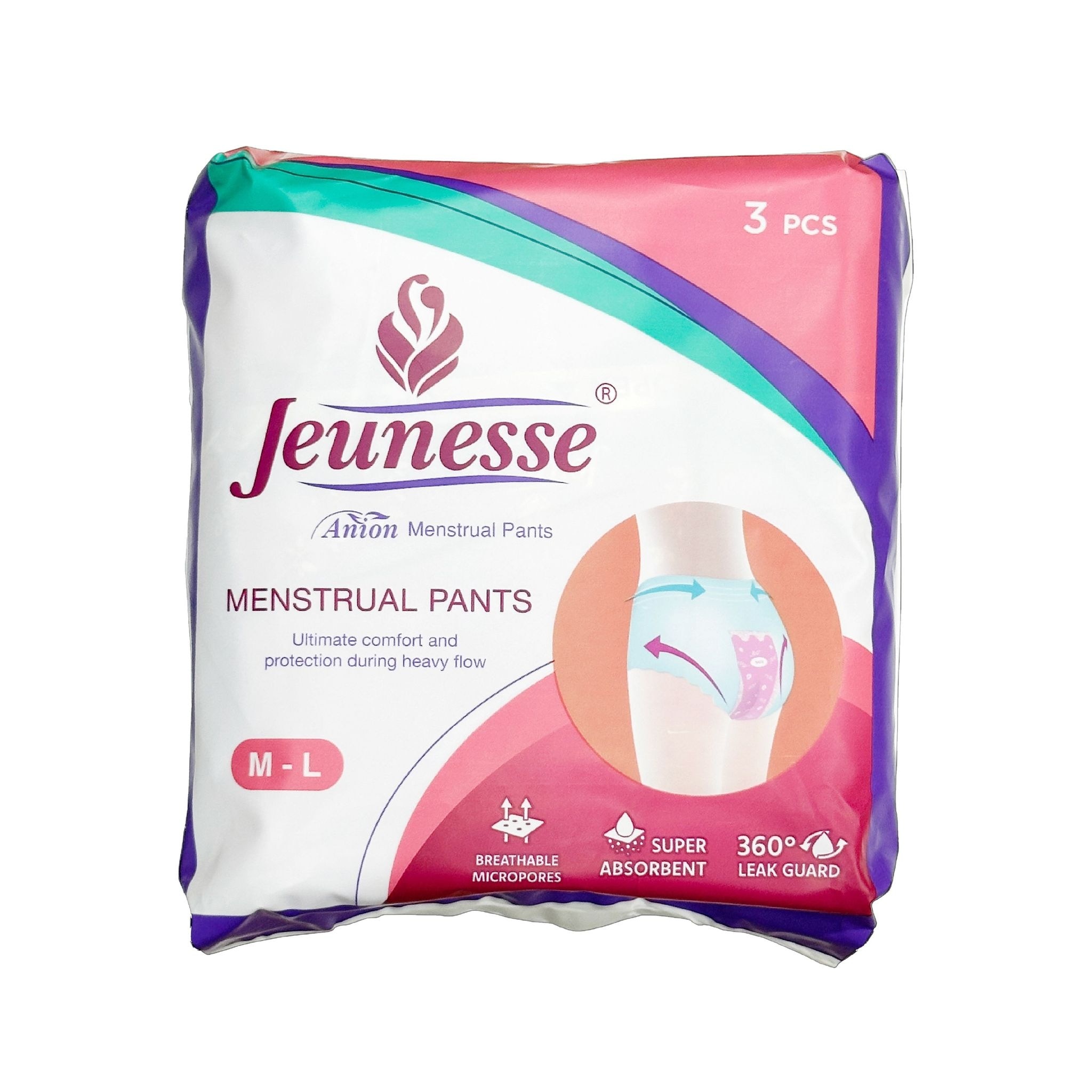 JEUNESSE Anion Menstrual Pants M-L 3 Pads