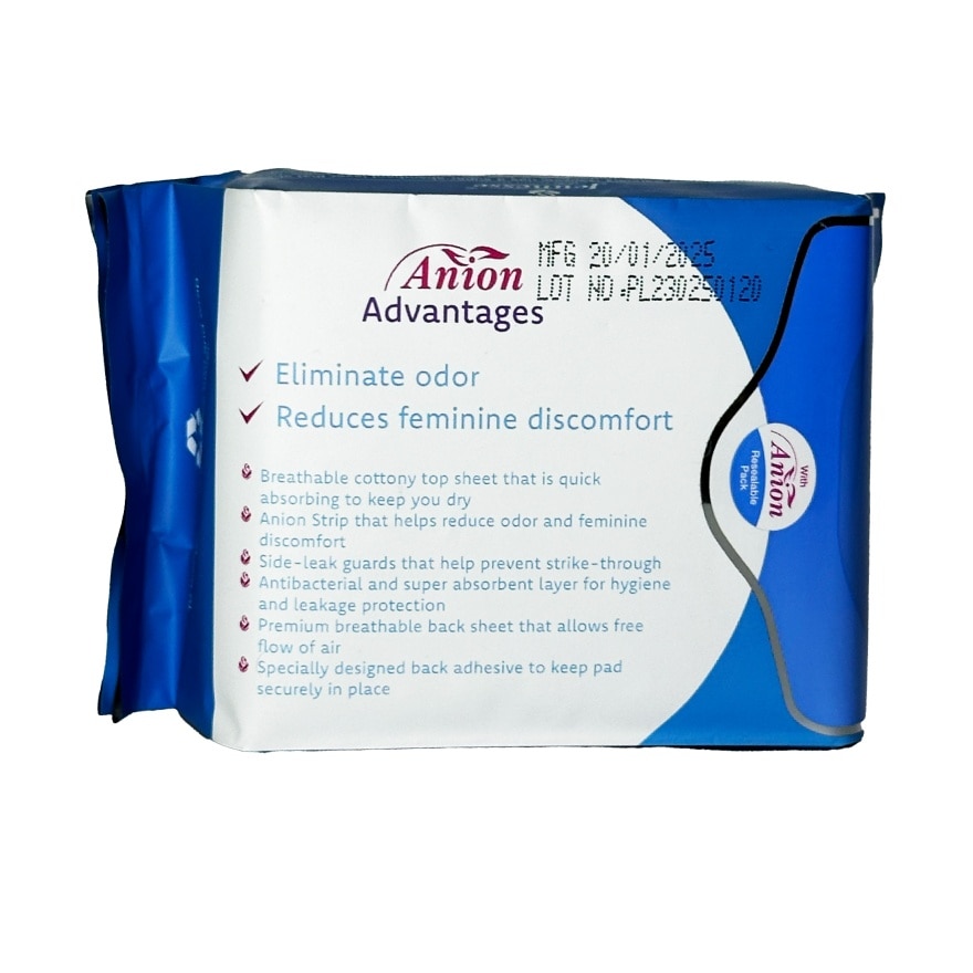 Anion Sanitary Napkin Ultra Super Absorbent Day Non-Wing 8 Pads