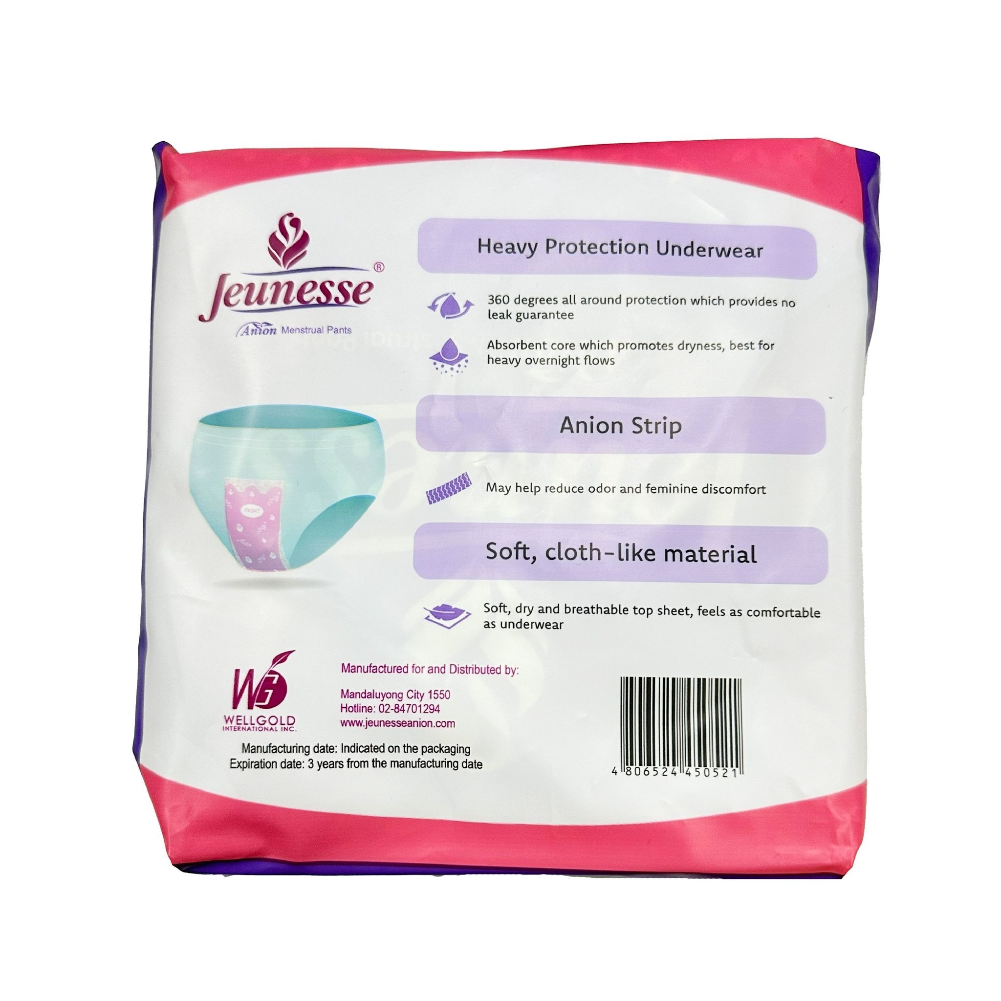 JEUNESSE Anion Menstrual Pants L-XL