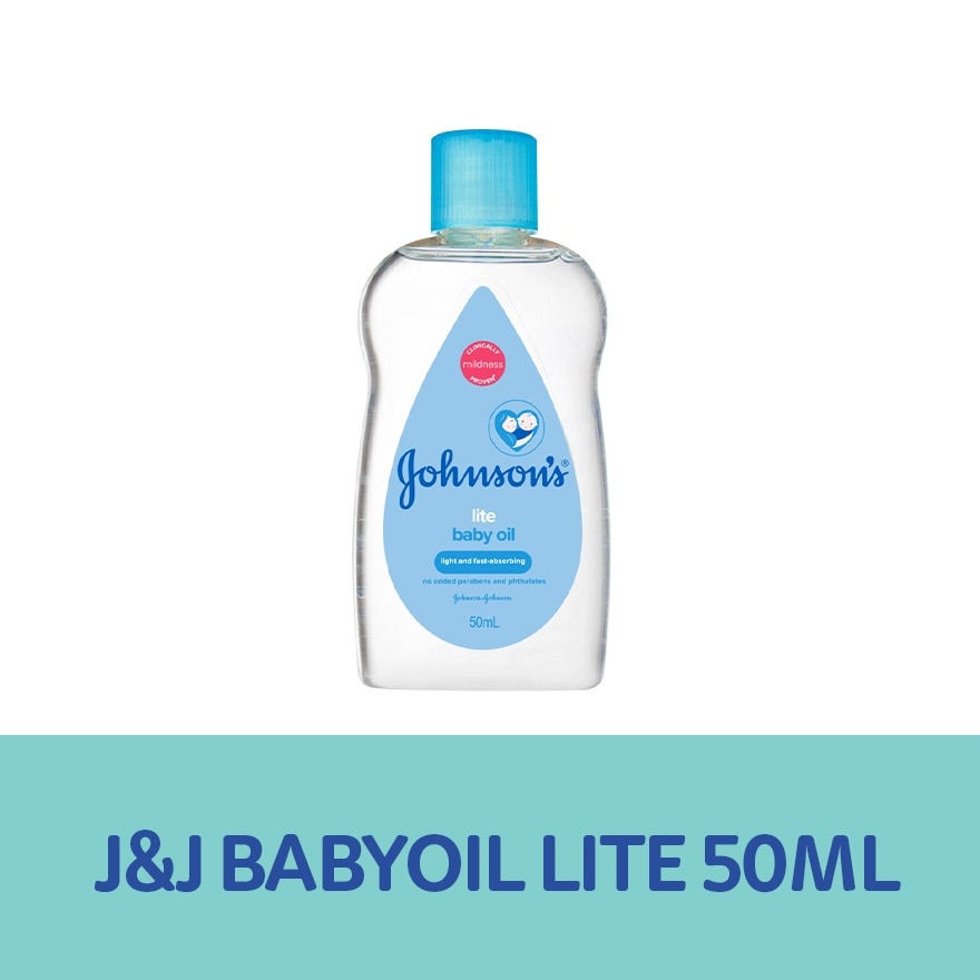Johnson's Lite Baby Oil 50mL - Newborn, Baby Care, Baby Massage Oil, Baby Oil for Newborn