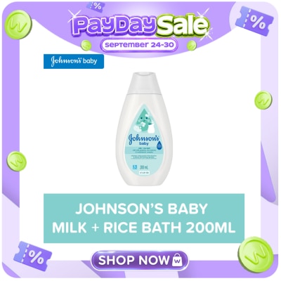 JOHNSONS BABY Johnson's Milk + Rice Baby Bath 200ml Baby Essentials, Baby Care, Baby Wash, Body Wash For Baby image