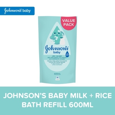 JOHNSONS BABY - Johnson's Milk + Rice Baby Bath 600ml Refill-Baby Essentials,Baby Care,Baby Wash,Body Wash For Baby