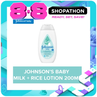 JOHNSONS BABY - Johnson's Milk+Rice Baby Lotion 200ml-Lotion for Baby,Baby Essentials,Baby Body Lotion,Milk Lotion image