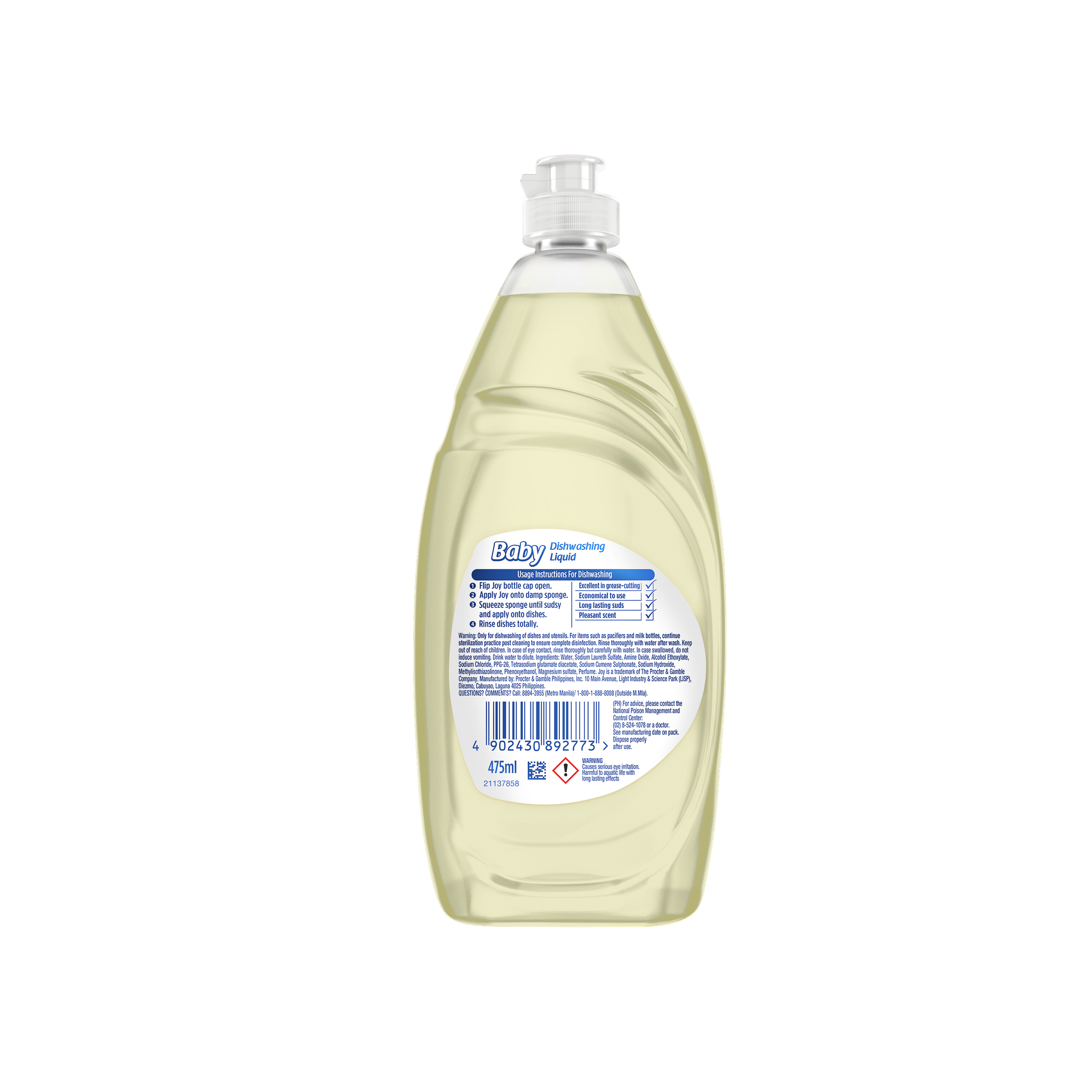 Joy Baby Dishwashing Liquid 475ml Bottle