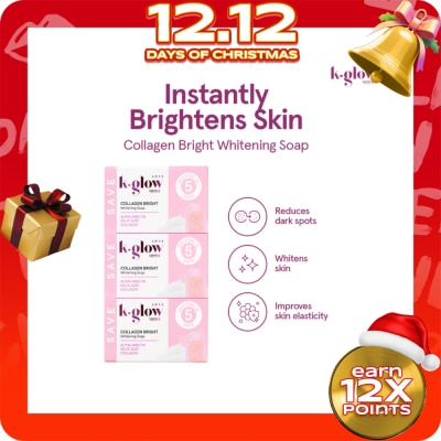 K GLOW Collagen Bright Whitening Soap (3x60g)
