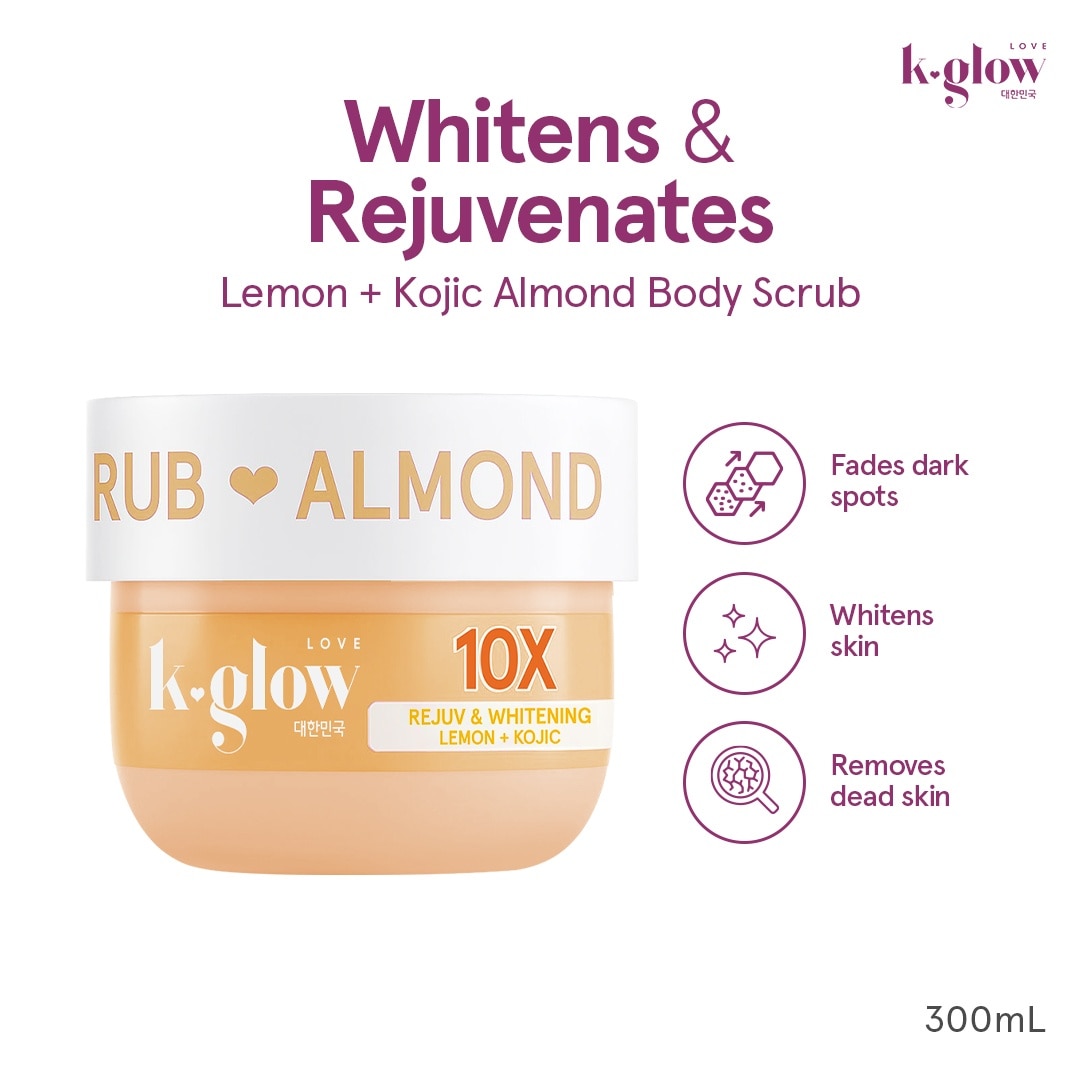 K GLOW Almond Body Scrub Lemon Kojic 300ml