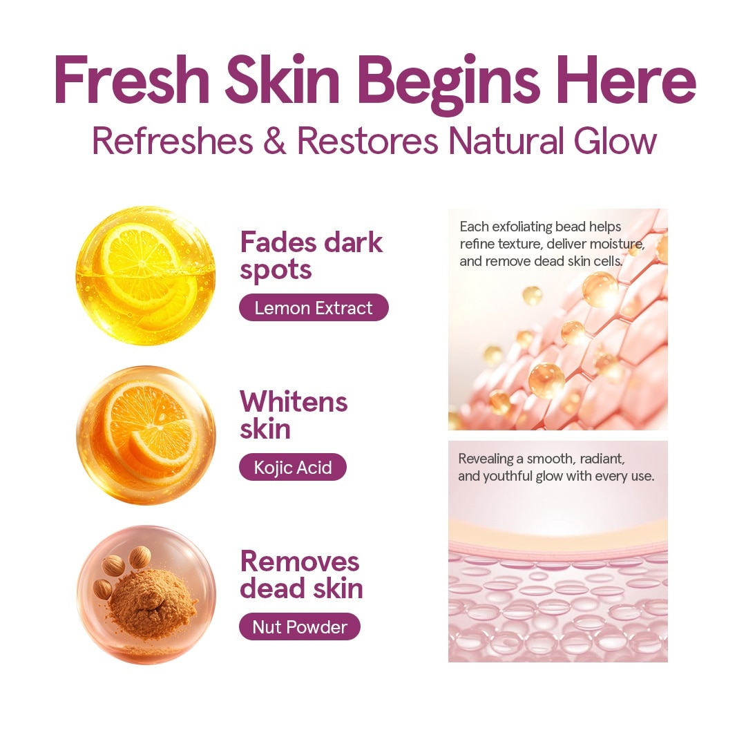 K GLOW Almond Body Scrub Lemon Kojic 300ml