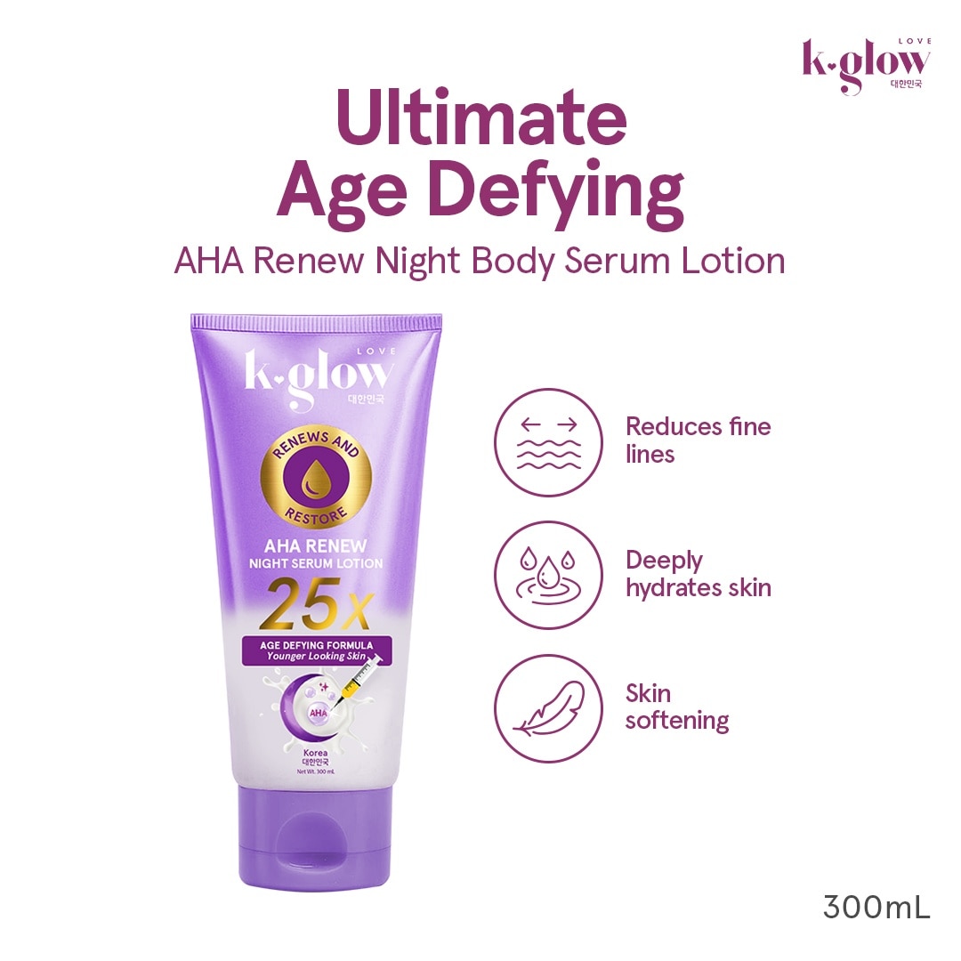 K GLOW AHA Renew Night Serum Lotion 300ml