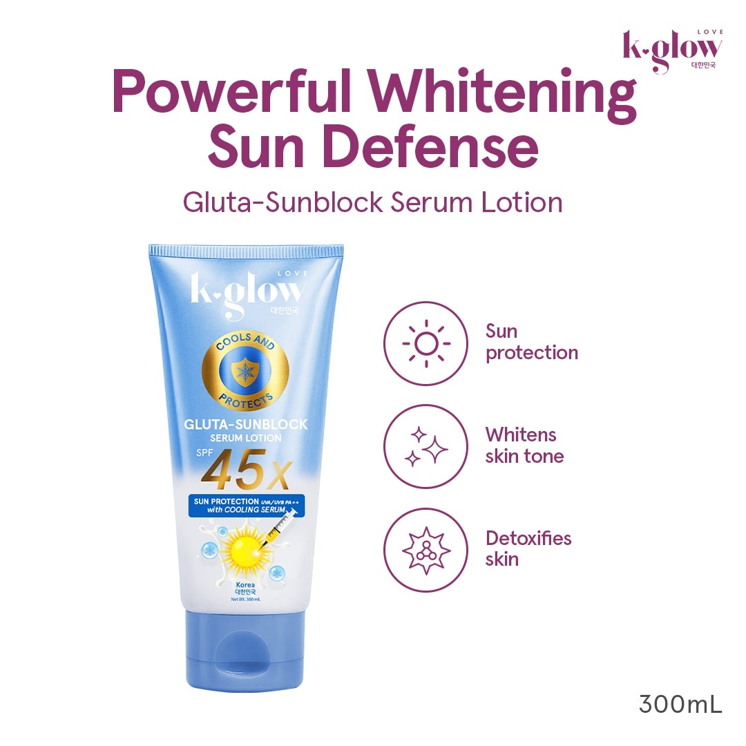 K GLOW Gluta Sunblock Serum Lotion SPF45 300ml