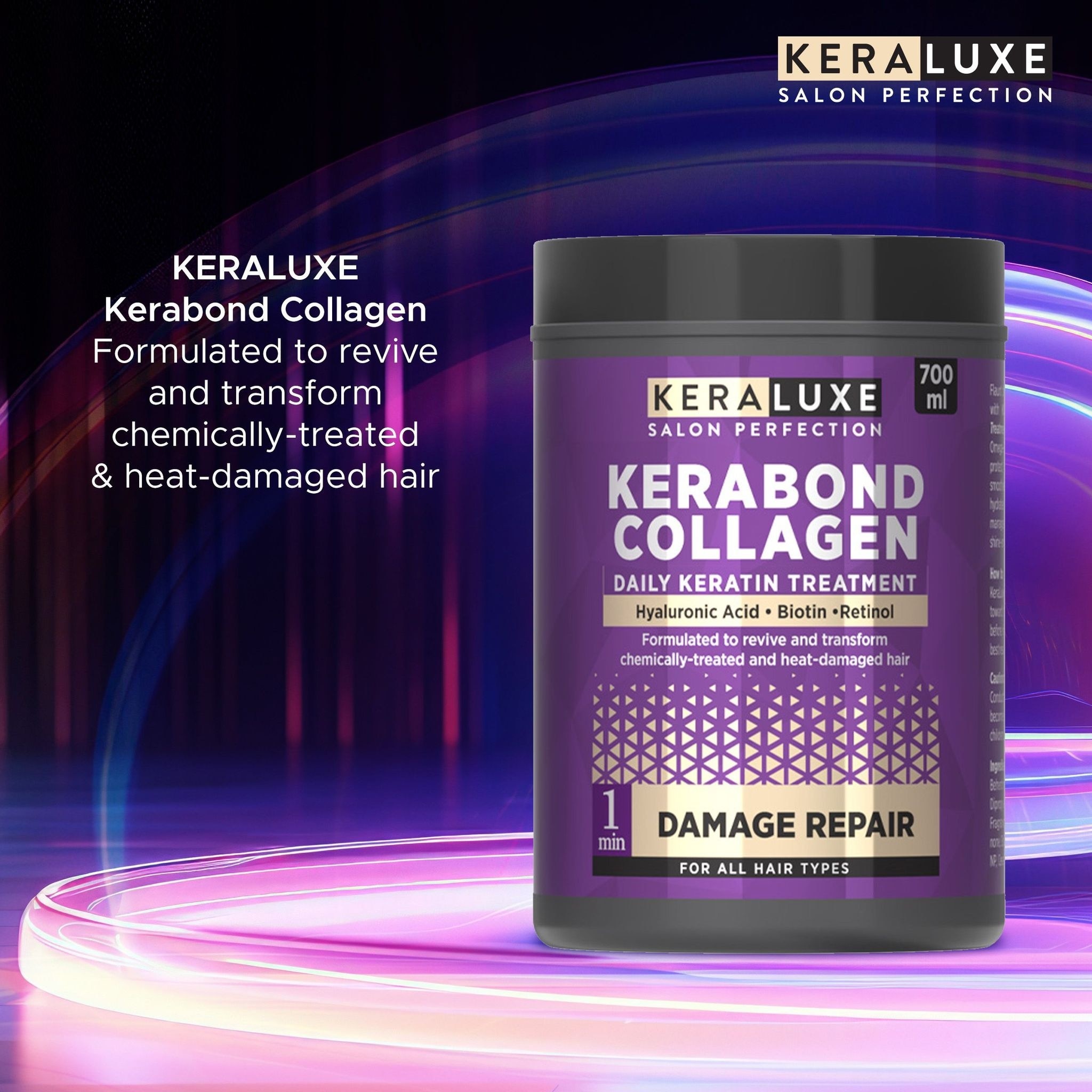 KERA LUXE Salon Perfection Kerabond Collagen Daily Keratin Treatment Damage Repair 700ml