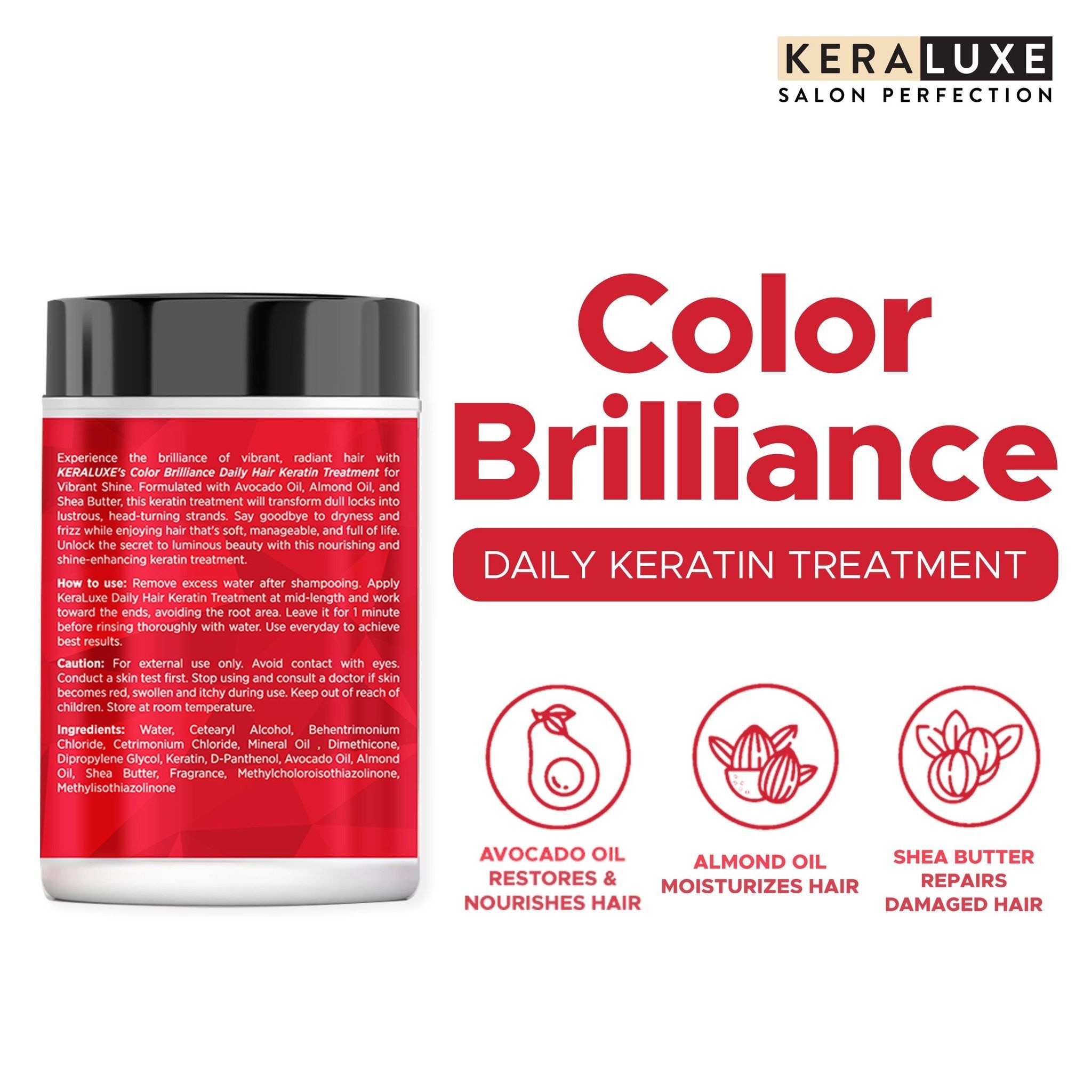 KERA LUXE Salon Perfection Color Brilliance Daily Keratin Treatment Vibrant Shine 700ml