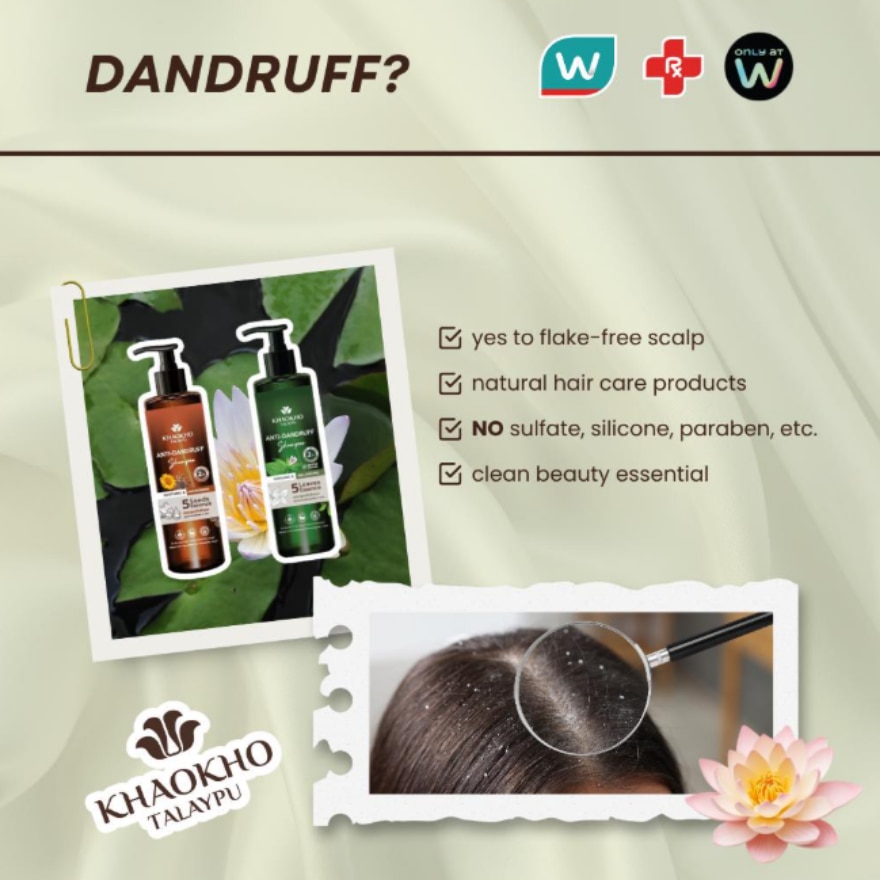 Khaokho Talaypu Anti Dandruff Shampoo Five Leaves 240mL