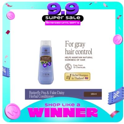 KHAOKHO TALAYPU - Khaokho Talaypu Herbal Conditioner Butterfly Pea and False Daisy 185mL image