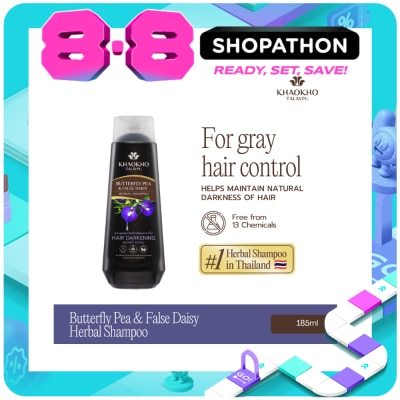 KHAOKHO TALAYPU - Khaokho Talaypu Herbal Shampoo Shampoo Butterfly Pea and False Daisy 185mL image