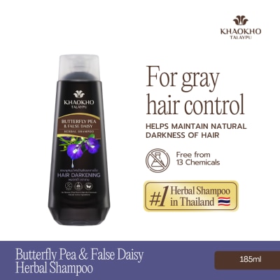 KHAOKHO TALAYPU Khaokho Talaypu Herbal Shampoo Shampoo Butterfly Pea and False Daisy 185mL