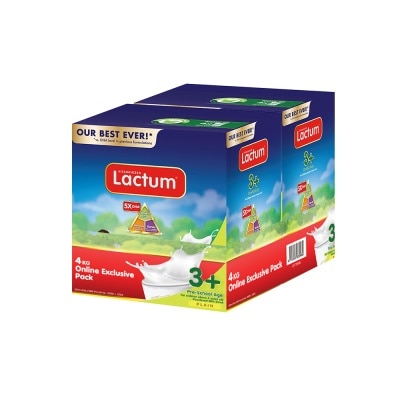 LACTUM 3 Plain Powdered Milk Drink for Kids Over 3 up to 5 Years Old Twin Pack 4kg