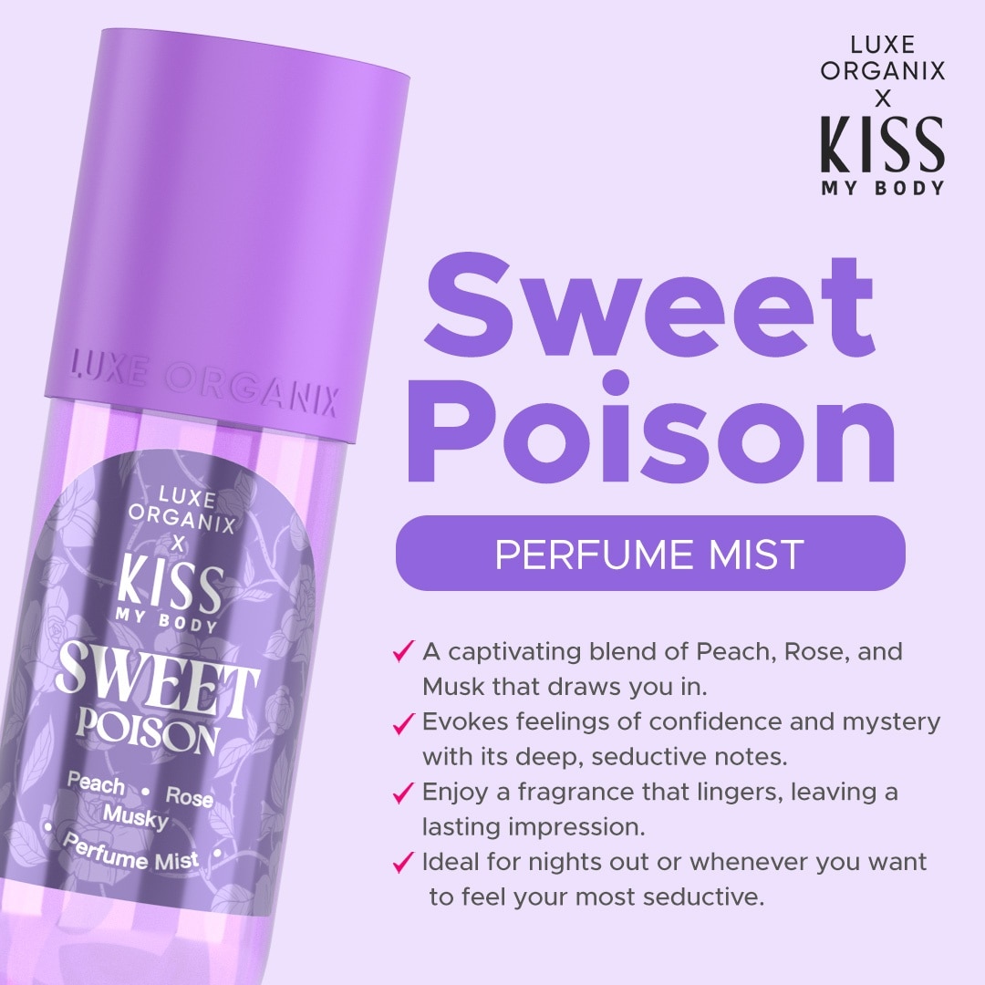 LUXE ORGANIX Kiss My Body Sweet Poison Perfume Mist 88ml image
