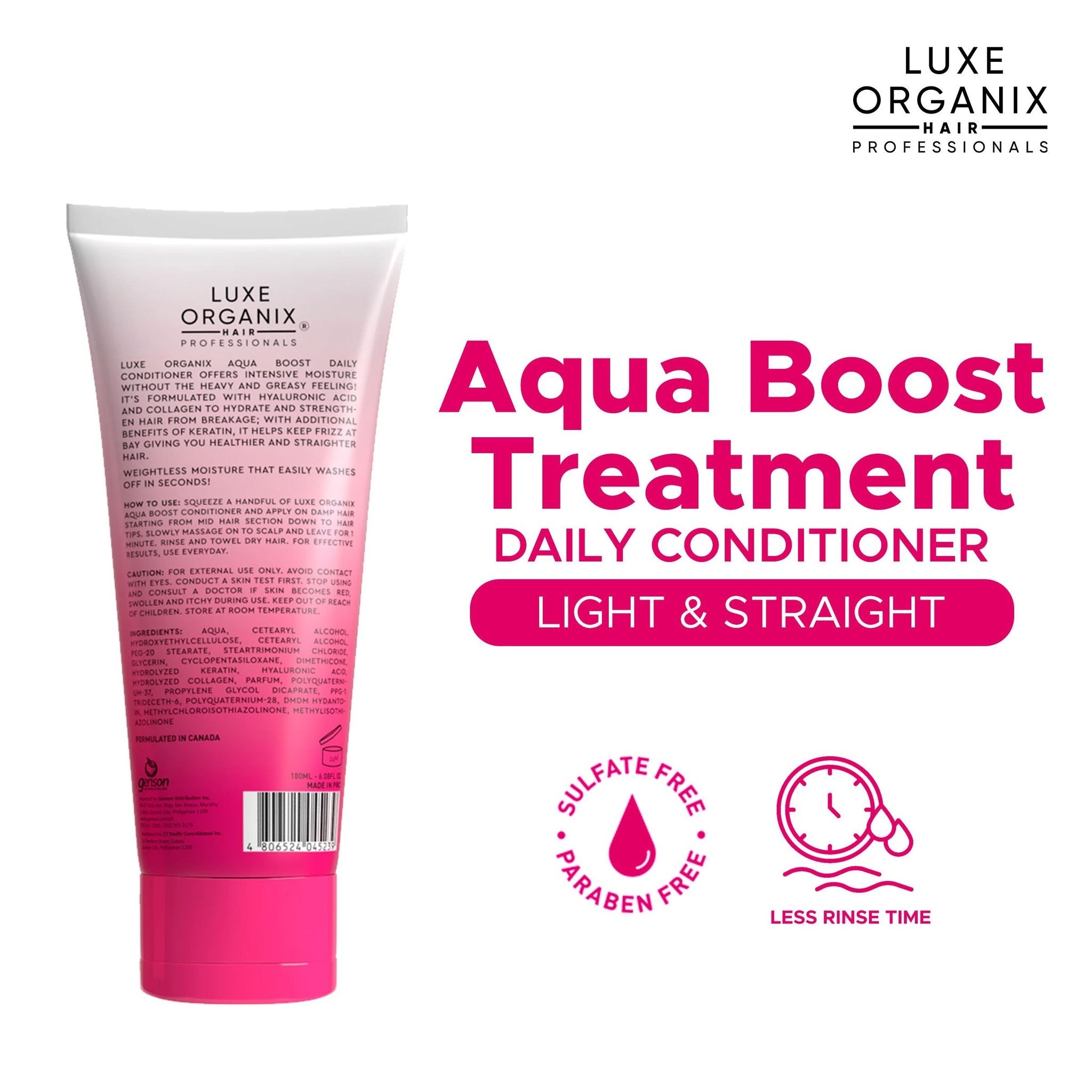 Aqua Boost Hair Treatment Aqua Light and Straight 180ml