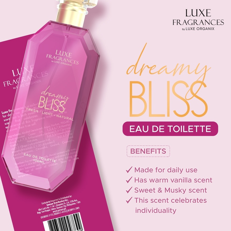 LUXE ORGANIX Fragrances Dreamy Bliss EDT 100ml image