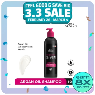 LUXE ORGANIX Premium Keratin Argan Shampoo 500ml