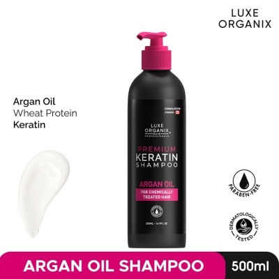 LUXE ORGANIX Premium Keratin Argan Shampoo 500ml