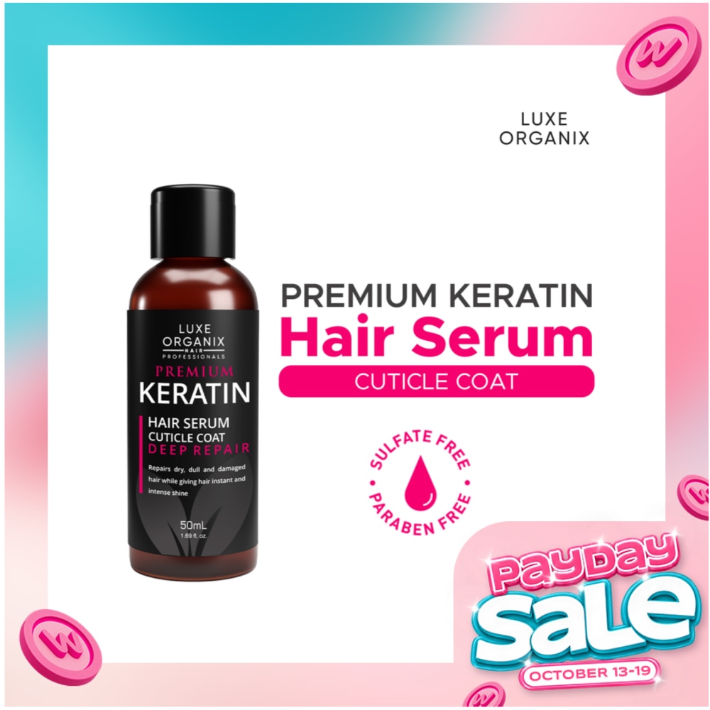LUXE ORGANIX Premium Keratin Hair Serum Cuticle Coat Deep Repair 50ml image