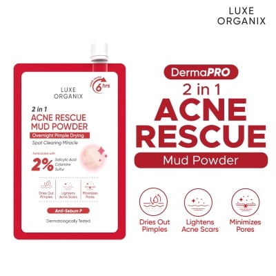 LUXE ORGANIX LUXE ORGANIX 2 in 1 Acne Rescue Mud Powder Overnight Pimple Drying 9g