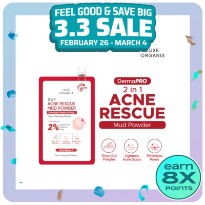 LUXE ORGANIX LUXE ORGANIX 2 in 1 Acne Rescue Mud Powder Overnight Pimple Drying 9g