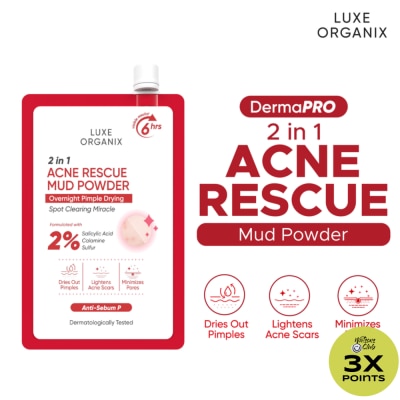 LUXE ORGANIX LUXE ORGANIX 2 in 1 Acne Rescue Mud Powder Overnight Pimple Drying 9g