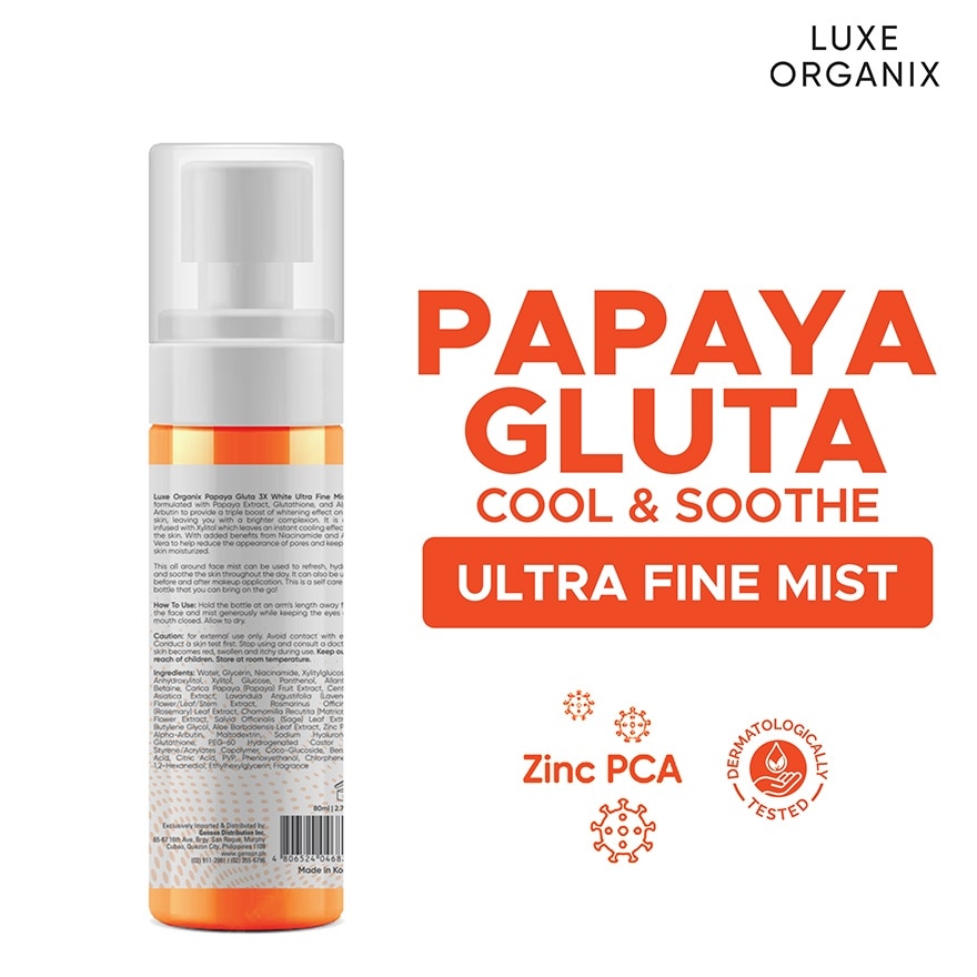 LUXE ORGANIX Papaya Gluta 3X White Ultra Fine Mist 80ml