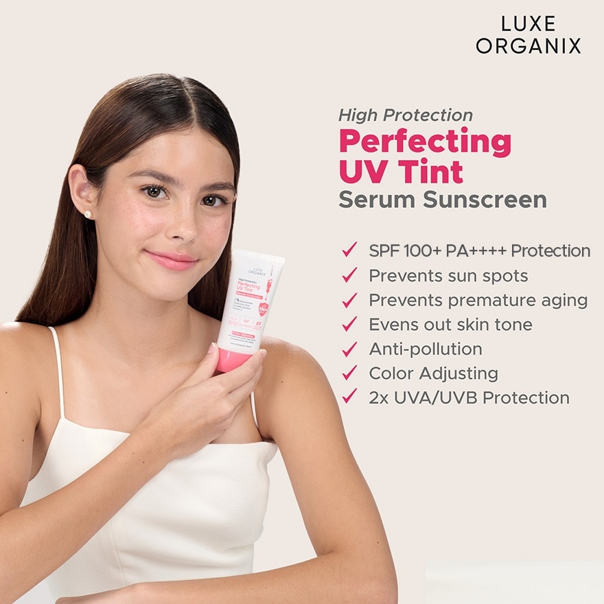 LUXE ORGANIX High Protection Perfecting UV Tint Serum Sunscreen SPF 50 PA +++ 40g