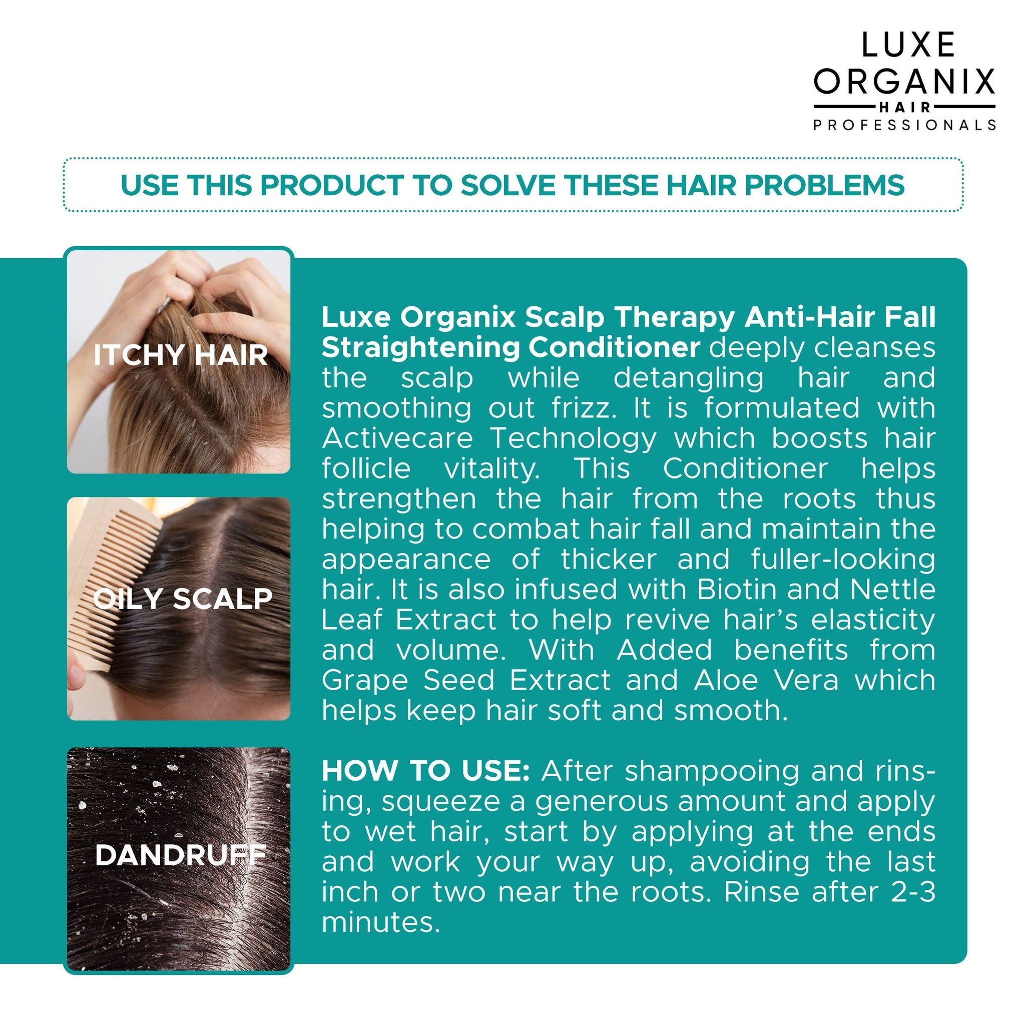 LUXE ORGANIX Scalp Therapy Anti-Hair Fall Strengthening Conditioner 250ml