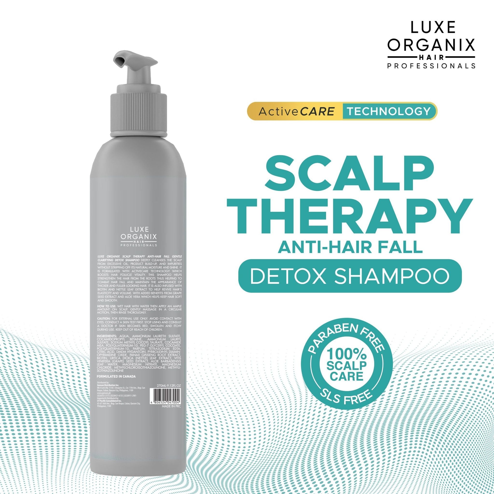 LUXE ORGANIX Scalp Therapy Anti-Hair Fall  Gentle Clarifying Detox Shampoo 270ml