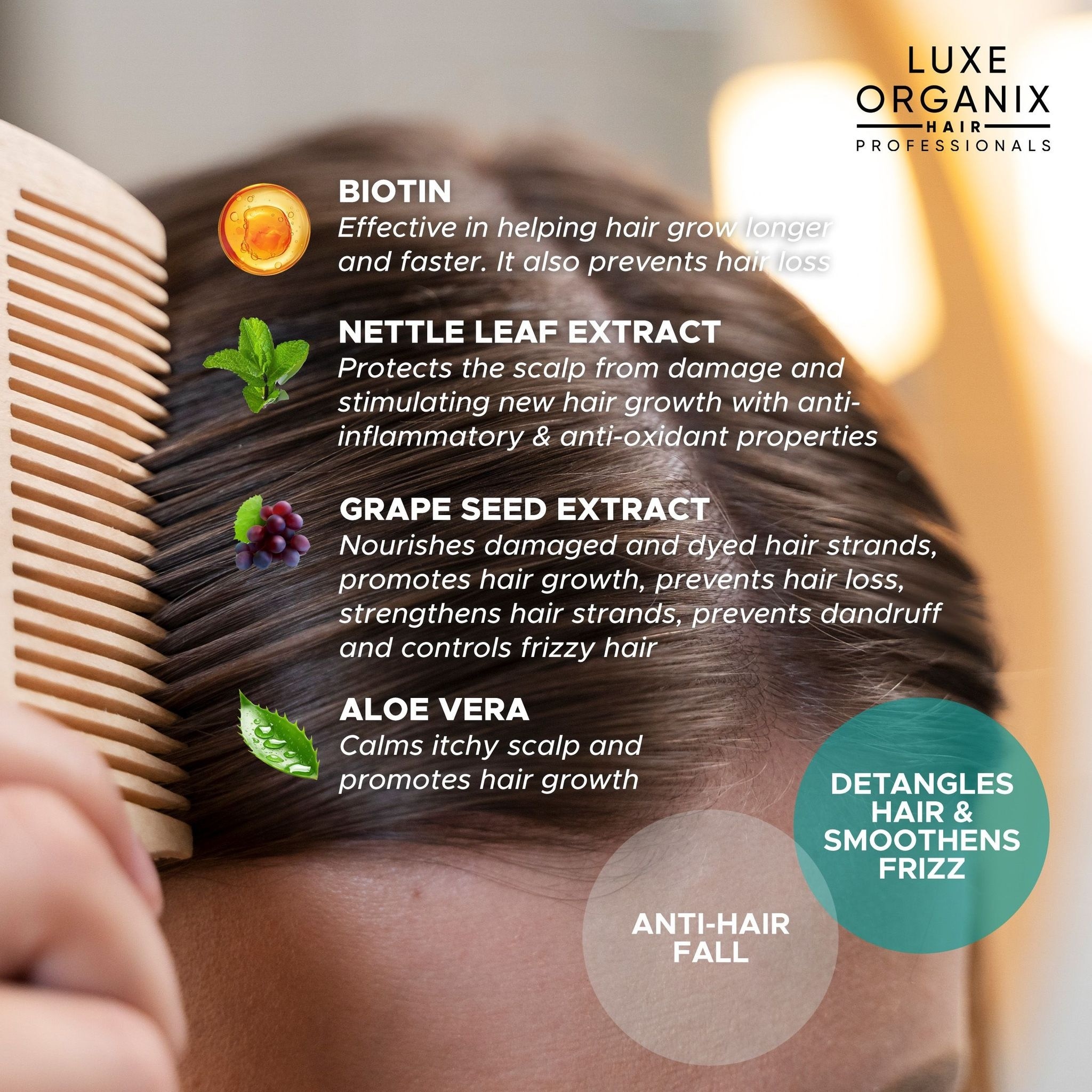 LUXE ORGANIX Scalp Therapy Anti-Hair Fall  Gentle Clarifying Detox Shampoo 270ml