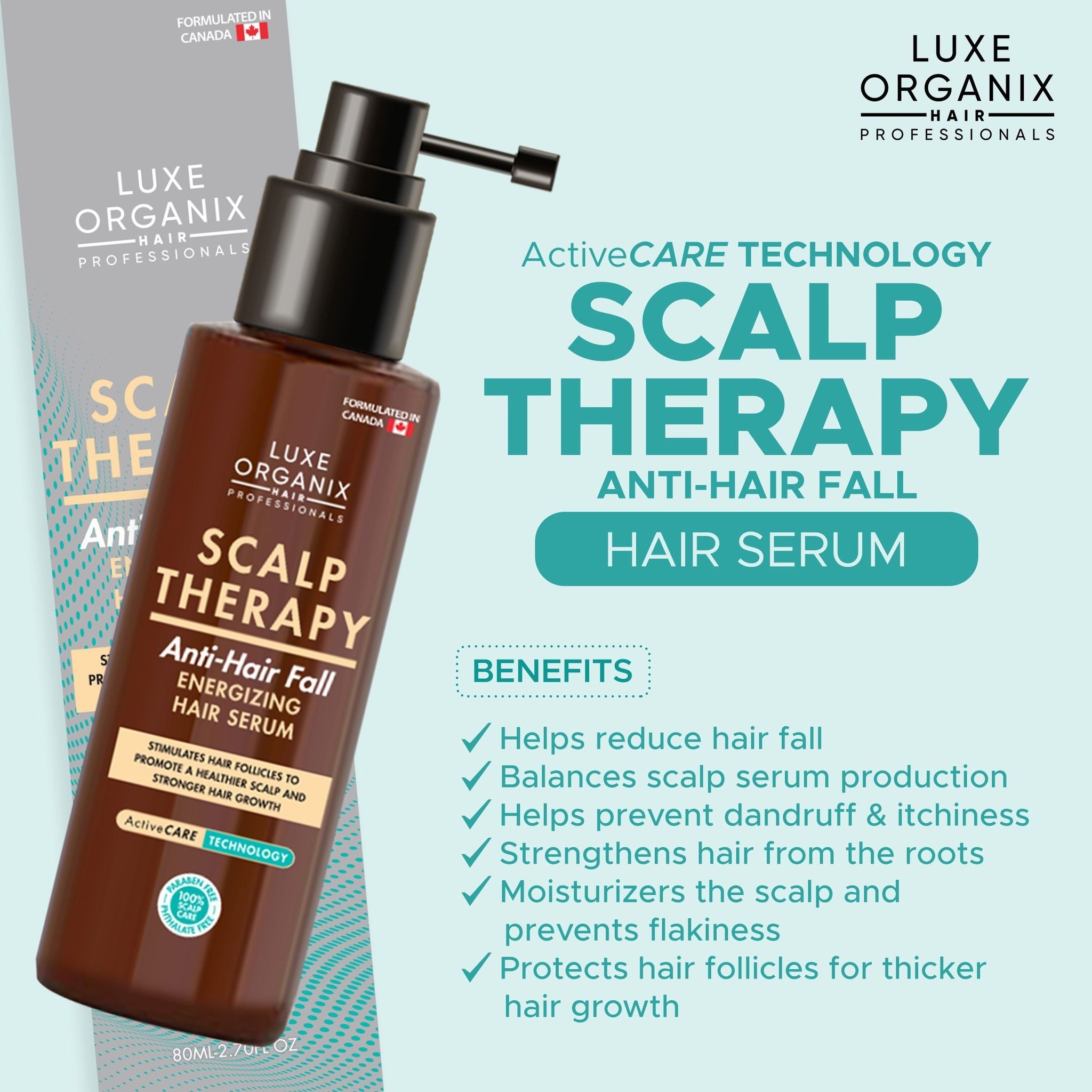 LUXE ORGANIX Scalp Therapy Anti-Hair Fall Energizing Hair Serum 80ml