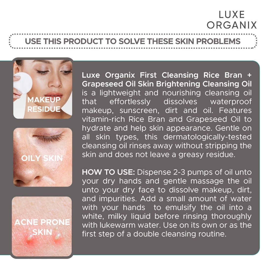 LUXE ORGANIX First Cleanse Cleansing Oil Skin Brightening 150ml