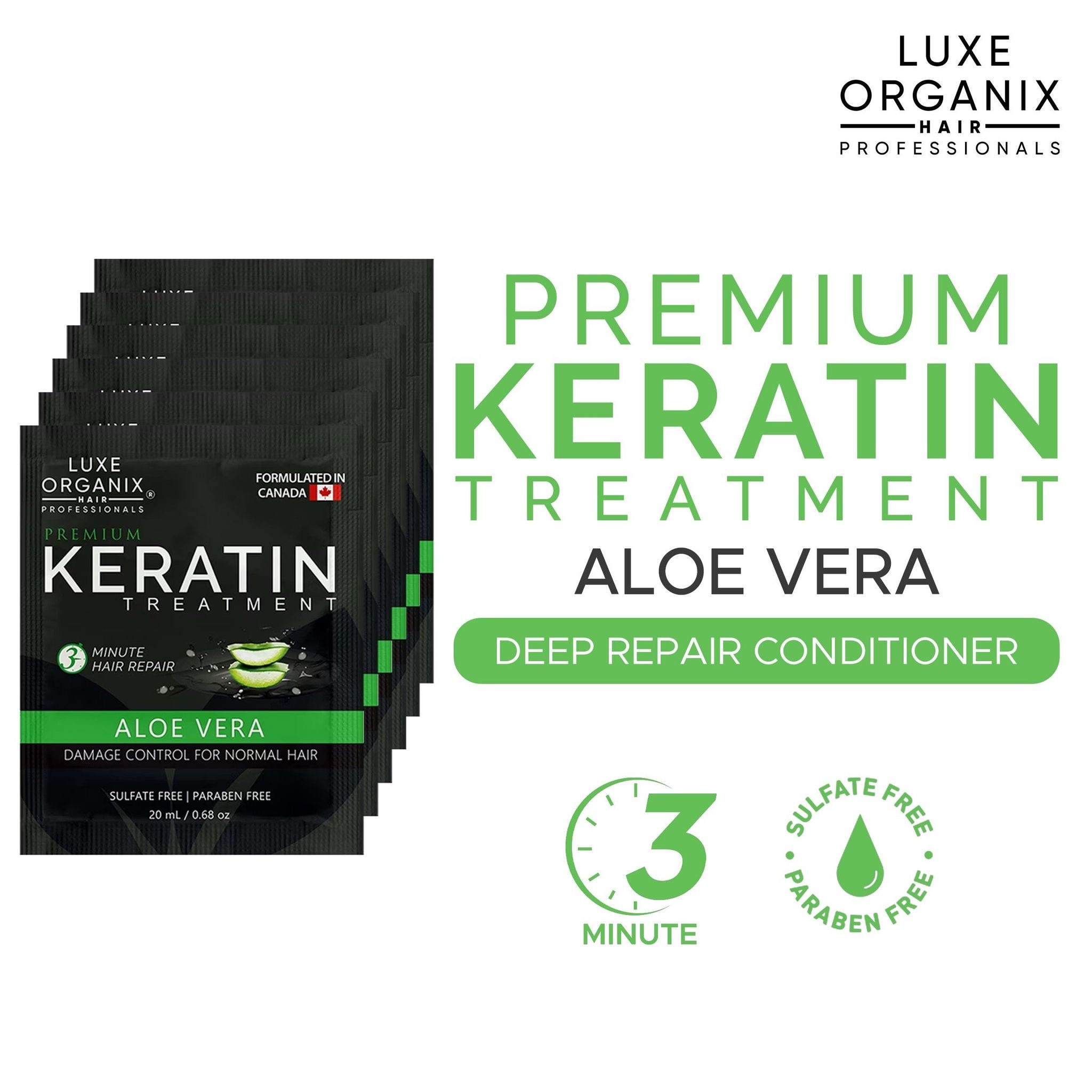 Luxe Organix Keratin Treatment Aloe Vera 20ml 6s